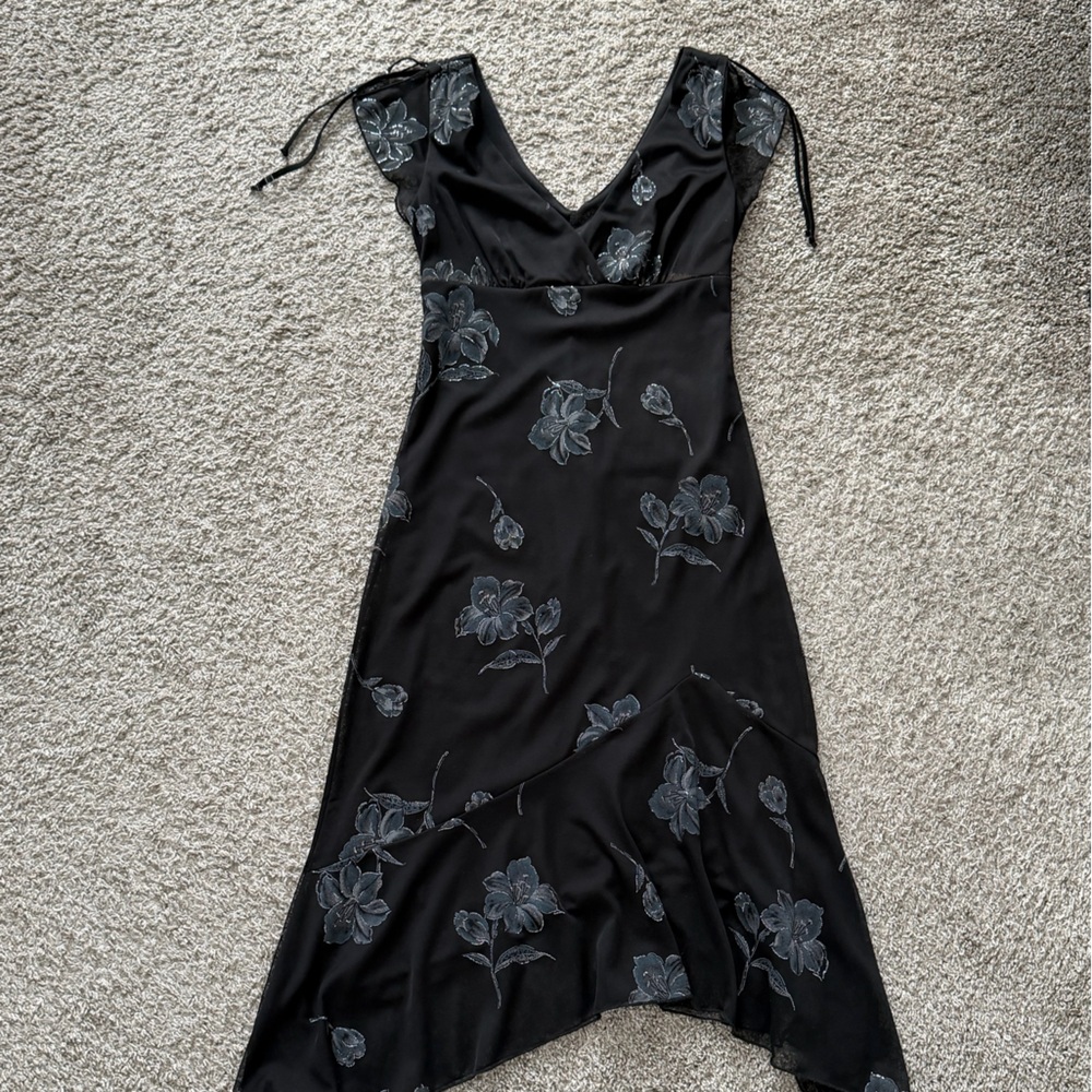 Elegant Black Floral Dress